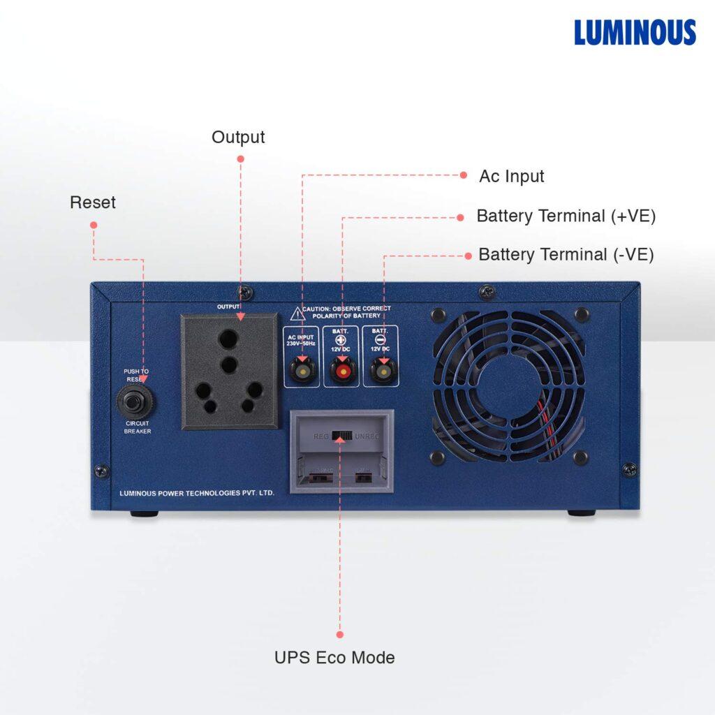 Luminous 900VA Eco Volt Neo 1050 Pure Sine Wave 12V Inverter - Solar ...