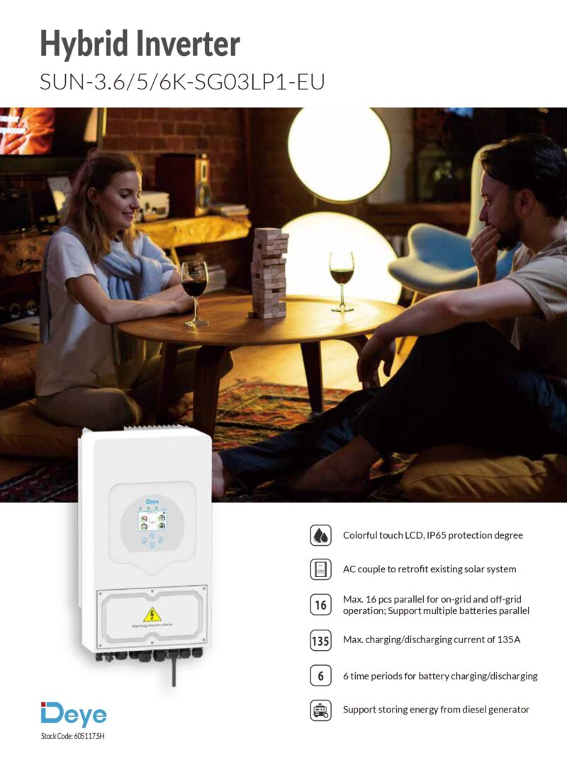 Deye 5kw 48v Hybrid Solar Inverter Single Phase SUN-5K-SG03LP1-EU ...